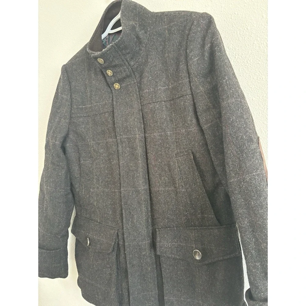 Vince Camuto Quilted Jacket Men's Wool Plaid Coat Small